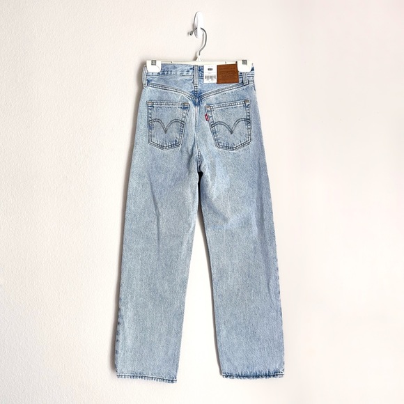 Levi’s High Rise Ribcage Straight Light Wash Ojai Shores Slimming Denim Jeans - Picture 6 of 16